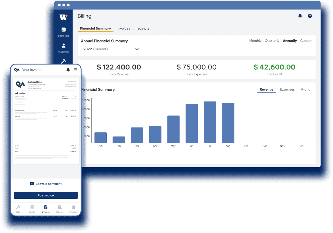 WireBuddy app Invoice Screen