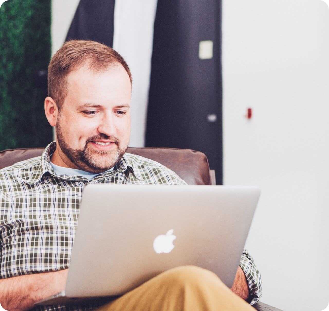 Man using laptop